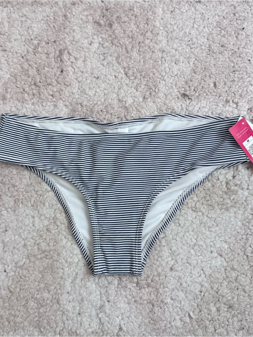 Target Navy & White Striped Bikini Bottom size M